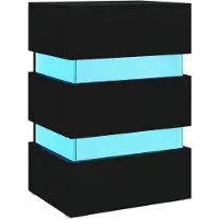 vidaXL 326846 Nachtkastje LED 45x35x67 cm bewerkt hout zwart