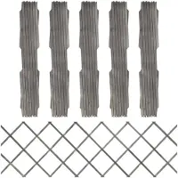 vidaXL Hekwerken, 5 stuks, grijs, massief grenenhout, 180x60 cm