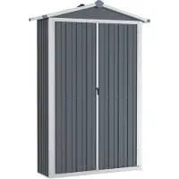 vidaXL Tuinschuur 116x45x175 cm gegalvaniseerd staal grijs