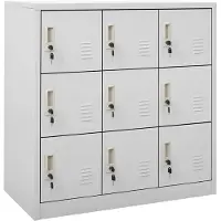 vidaXL Lockerkasten 5 st 90x45x92,5 cm staal lichtgrijs