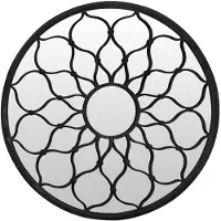vidaXL Spiegel rond 60x3 cm ijzer zwart