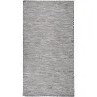 vidaXL Buitenkleed platgeweven 80x150 cm bruin en blauw
