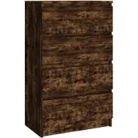 vidaXL Dressoir, gerookt eikenfineer, 60x35x98,5 cm, houtvezelplaat