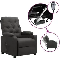 vidaXL Fauteuil elektrisch verstelbaar stof donkergrijs