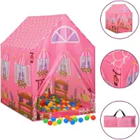 vidaXL Kinderspeeltent met 250 ballen 69x94x104 cm roze
