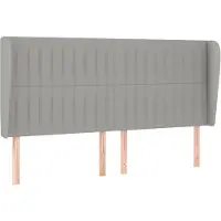 vidaXL Hoofdbord met randen 183x23x118/128 cm stof lichtgrijs