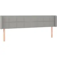 vidaXL Hoofdbord met randen 183x16x78/88 cm stof lichtgrijs