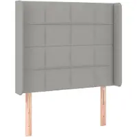vidaXL Hoofdbord met randen 93x16x118/128 cm stof lichtgrijs