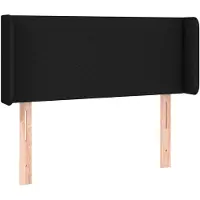 vidaXL Hoofdbord met randen 103x16x78/88 cm stof zwart