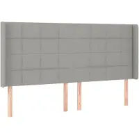 vidaXL Hoofdbord met randen 163x16x118/128 cm stof lichtgrijs