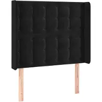vidaXL Hoofdbord met randen 103x16x118/128 cm fluweel zwart