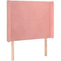 vidaXL Hoofdbord met randen 103x16x118/128 cm fluweel roze