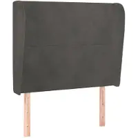 vidaXL Hoofdbord met randen 93x23x118/128 cm fluweel donkergrijs