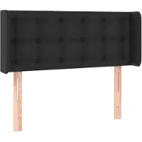 vidaXL Hoofdbord met randen 103x16x78/88 cm kunstleer zwart