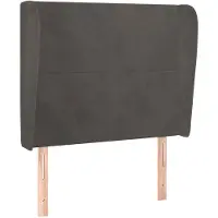 vidaXL Hoofdbord met randen 103x23x118/128 cm fluweel donkergrijs