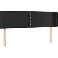 vidaXL Hoofdbord met randen 147x16x78/88 cm kunstleer zwart