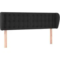 vidaXL Hoofdbord met randen 147x23x78/88 cm kunstleer zwart