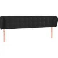 vidaXL Hoofdbord met randen 163x23x78/88 cm fluweel zwart