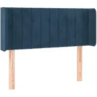 vidaXL Hoofdbord met randen 103x16x78/88 cm fluweel donkerblauw