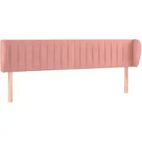 vidaXL Hoofdbord met randen 163x23x78/88 cm fluweel roze