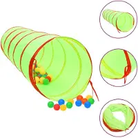 vidaXL Kinderspeeltunnel met 250 ballen 175 cm polyester groen