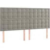 vidaXL Hoofdbord lichtgrijs 200x5x118/128 cm fluweel