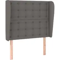 vidaXL Hoofdbord met randen 93x23x118/128 cm kunstleer grijs