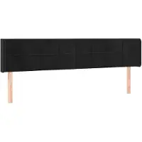 vidaXL Hoofdbord met randen 183x16x78/88 cm fluweel zwart