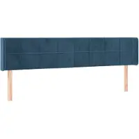vidaXL Hoofdbord met randen 183x16x78/88 cm fluweel donkerblauw