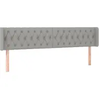 vidaXL Hoofdbord met randen 203x16x78/88 cm stof lichtgrijs