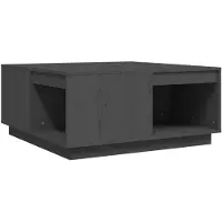 vidaXL Salontafel 80x81x36,5 cm massief grenenhout grijs