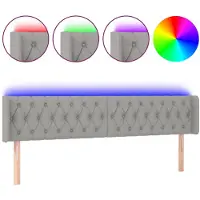 vidaXL Hoofdbord LED 203x16x78/88 cm stof lichtgrijs
