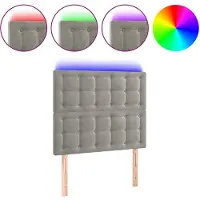 vidaXL Hoofdbord LED 90x5x118/128 cm fluweel lichtgrijs