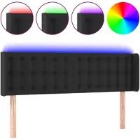 vidaXL Hoofdbord LED 147x16x78/88 cm kunstleer zwart