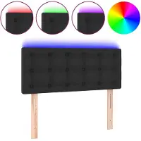 vidaXL Hoofdbord LED 90x5x78/88 cm kunstleer zwart