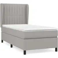 vidaXL Boxspring met matras stof lichtgrijs 90x190 cm