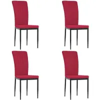 vidaXL Eetkamerstoelen 4 st fluweel wijnrood