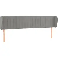 vidaXL Hoofdbord met randen 203x23x78/88 cm fluweel lichtgrijs