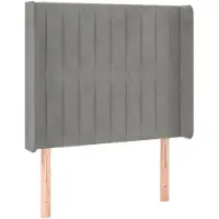 vidaXL Hoofdbord met randen 103x16x118/128 cm fluweel lichtgrijs