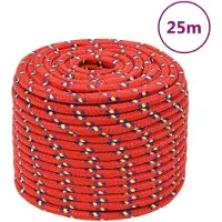 vidaXL Boottouw 14 mm 25 m polypropyleen rood