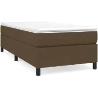 vidaXL Boxspring met matras stof donkerbruin 80x200 cm