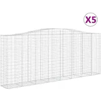 vidaXL Schanskorven 5 st gewelfd 400x50x160/180 cm ijzer