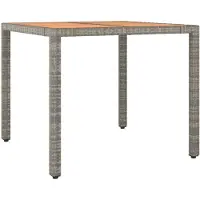 vidaXL Tuintafel met houten blad poly ratten en acaciahout grijs