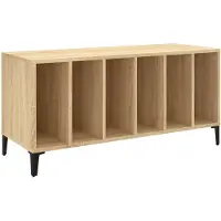 vidaXL Platenkast 100x38x48 cm bewerkt hout sonoma eikenkleurig