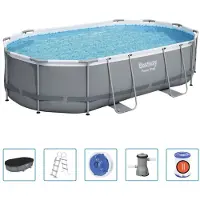 Bestway Power Steel Zwembadset ovaal 488x305x107 cm