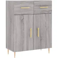 vidaXL Dressoir 69,5x34x90 cm bewerkt hout grijs sonoma eikenkleurig