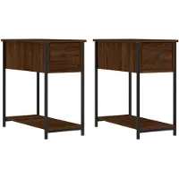 vidaXL Nachtkastjes 2 st 30x60x60 cm bewerkt hout bruin eikenkleur
