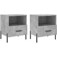 vidaXL Nachtkastjes 2 st 40x35x47,5 cm bewerkt hout betongrijs