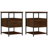 vidaXL Nachtkastjes 2 st 40x42x56 cm bewerkt hout bruin eikenkleur