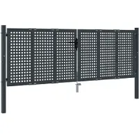 vidaXL Tuinpoort Antraciet 300x75 cm Staal